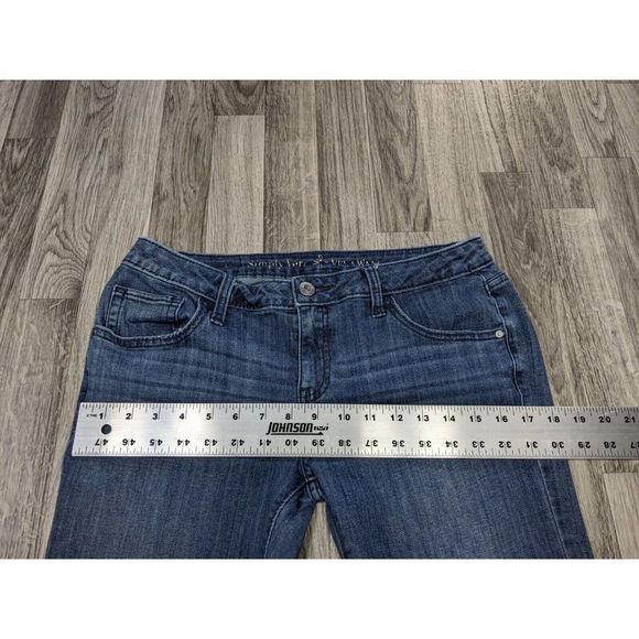 Simply Vera Vera Wang Womens Size 8 Regular Bootcut Whiskered Denim Blue Jeans - Picture 9 of 12